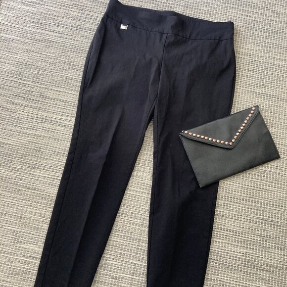 Alfani Black Pull On Tummy Control Stretch Ankle Pant 14P - Picture 5 of 9